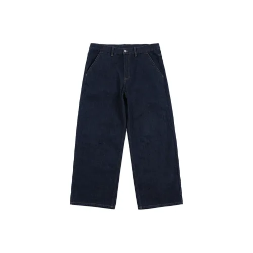 RESTICK Американский винтаж классический оригинальный джинсовый темный цвет A-линия Baggy джинсы мужской