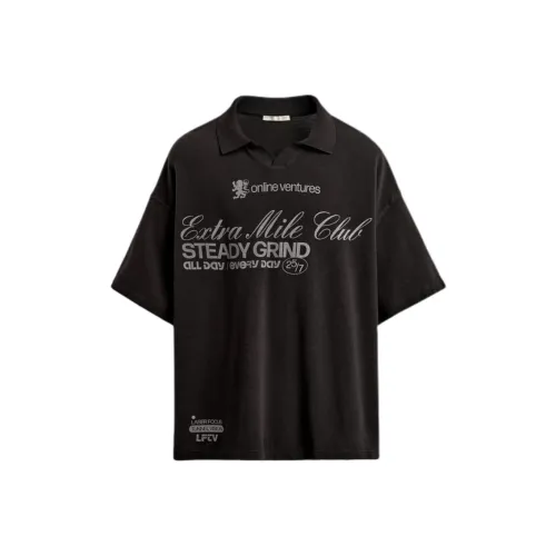 ZARA Polo угольно-серого цвета для мужчин