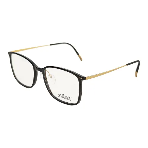 SILHOUETTE Pure Titanium Square Eyeglass Frames Unisex Black Gold SILHOUETTE Pure Titanium Квадратные оправы для очков Унисекс Черное Золото