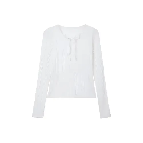 SUSANSAN Молоко Белый Женский T-Рубашка