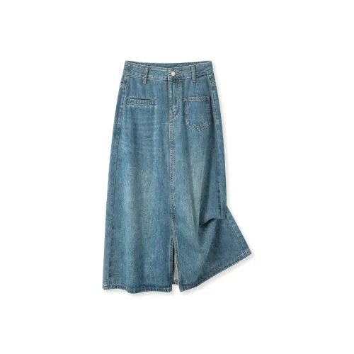 Devanro Деним Длинная Юбка Женская