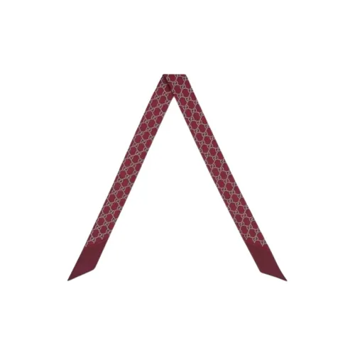 GUCCI Шарфы из шелка Тутовый Унисекс Бордовый