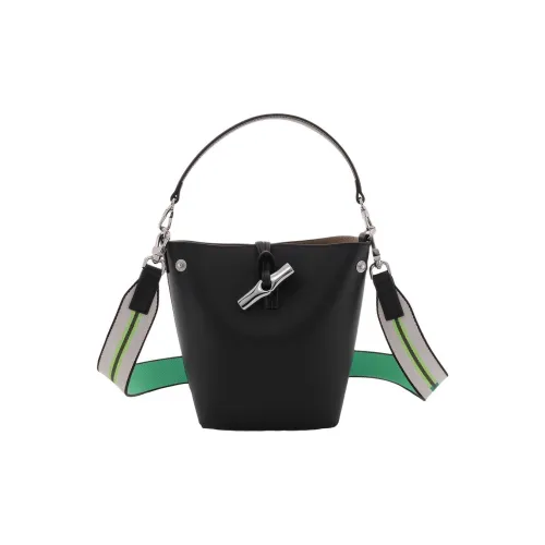 LONGCHAMP Коровья кожа Портативная Сумка через плечо Сумка на плечо Мини Женская Черная