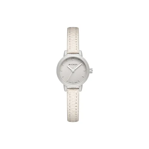 Disney Mickey Series Кварцевый механизм Кожаный ремешок Часы Женские Серый циферблат