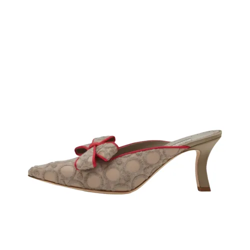 MANOLO BLAHNIK Домашние тапочки 7 см Женские Тауповый