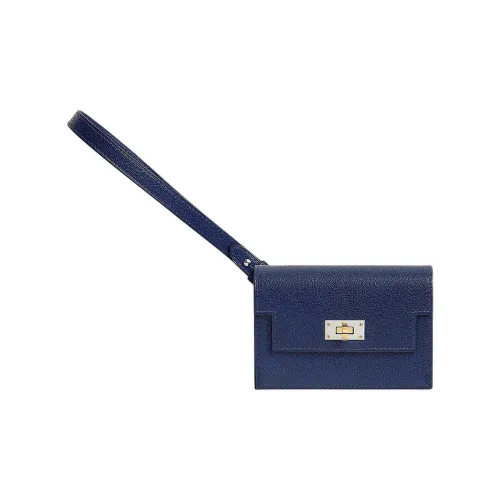 HERMES Kelly Pocket Chamkila Козья кожа Кошелек Женские 73 BLEU Saphir Сапфирово-синий