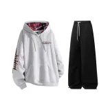 Комплект одежды (Серый топ Фотиния + Черные штаны)