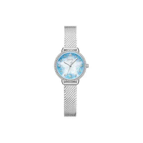 FAIRWHALE Кварцевый механизм нержавеющая сталь ремешок часы женские синий циферблат