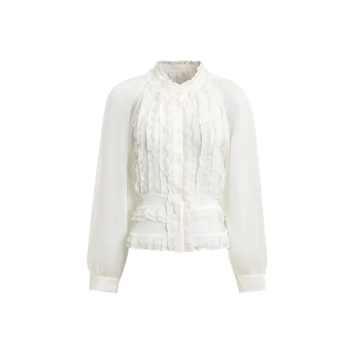 SISTER TITI Экрю Женские Рубашки