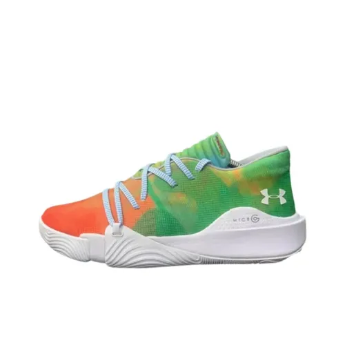 Under Armour Anatomix Spawn Low Топ Баскетбольные кроссовки Мужской Зеленый оранжевый