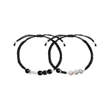 [Маленькие звезды-близнецы] Черный Белый Пара Браслет-шнурок