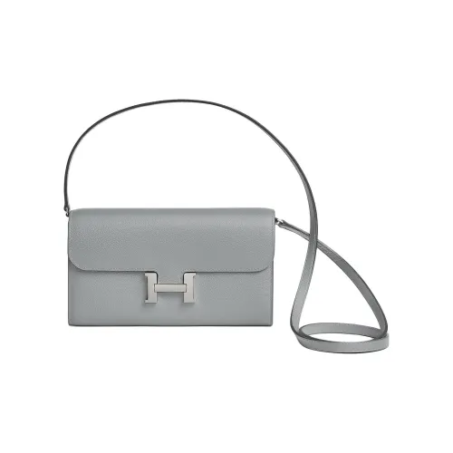 HERMES Constance To Go Evercolor Телячья кожа Кошелек Сумка через плечо Женская Puppet Серый