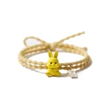 Желтая резинка для волос с кроликом