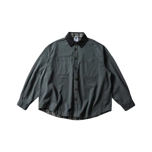 UNDOMAZE Весенний Осенний 100% хлопок Длинный рукав Рубашка Свободный крой Мужской