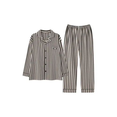 Purple Thousand Длинный рукав Комплект Полосы Минималистский стиль Верхняя одежда Пижама Готовая Мужская