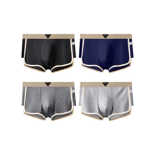 VIEKUCOOL 4 пачки [Черный + Темно-серый + Светло-серый + Синий] Мужские боксеры