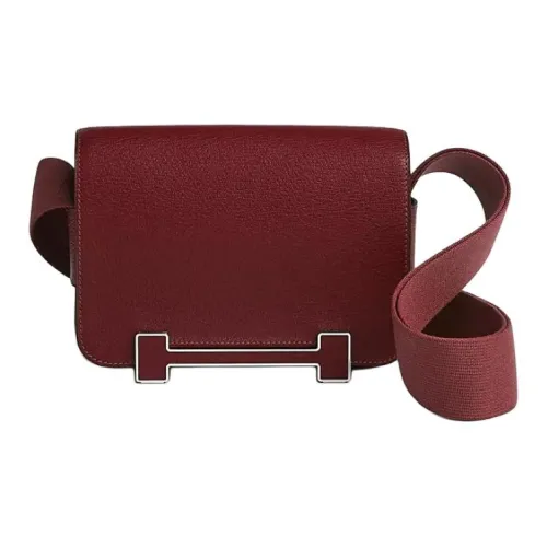 HERMES Geta Mysore Chevro Сумка через плечо Женская Рубиновый Красный