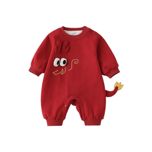 XiaoJinBu Темно-красные комбинезоны / ползунки для малышей