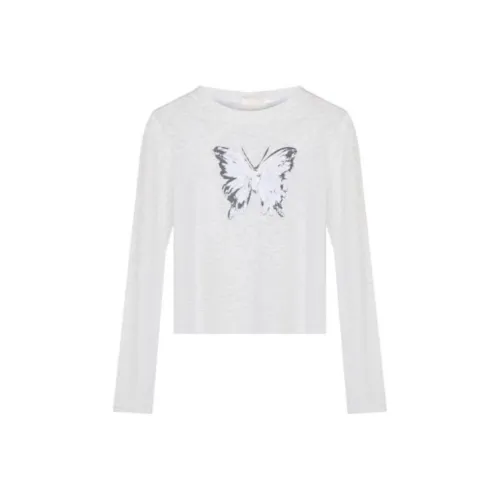 EMDPN Дизайн Inspired Бабочка Принт Облегающий крой Городской CHIC Стиль Основа Рубашка Топ Женские