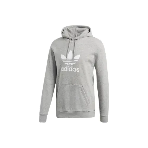 Adidas Originals Trefoil Hoodie Толстовка Японская версия Мужская Светло-Серый