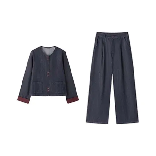 LUYOUYE Джинсовый синий Женские Повседневные костюмы