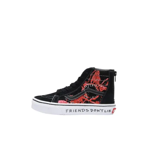 Чужие вещи x VANS SK8 HI Высокий Топ Детские Скейтбординги Черный Детский