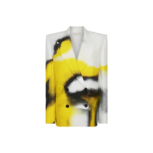 Alexander McQueen FW22 Бизнес-костюм Пальто Женское Желтое