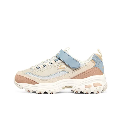 Skechers Противоскользящий Anti KICK Амортизация Увеличение Высоты Низкий Топ Повседневный Натуральный Светло-Синий Подростки