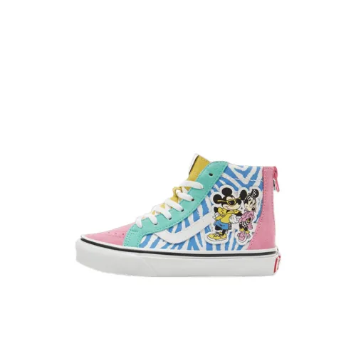 Disney x Vans SK8 HI Высокий Топ Детские Скейтбординги Белый Синий Зеленый Детский