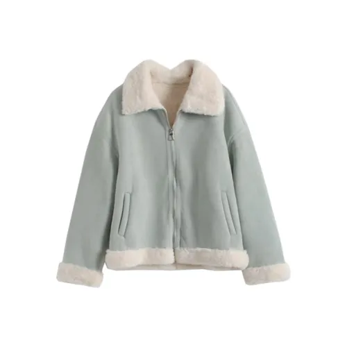 TSKIU Синий Женские Бархатные Куртки