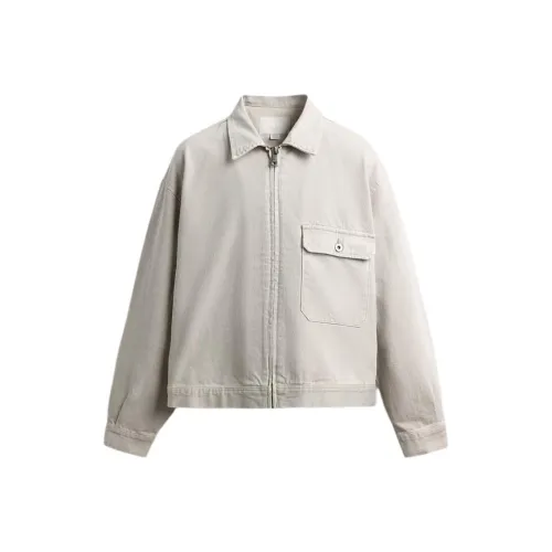 ZARA Светло-серый Мужской Джинсовые куртки