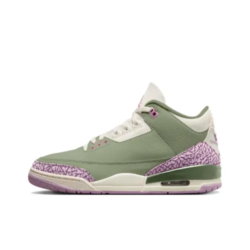 Jordan Air Джордан 3 Винтажные Баскетбольные Кроссовки Женские Оливково-Зеленый