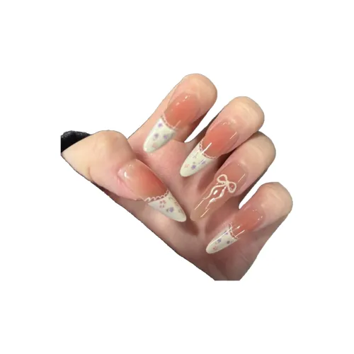 OUYUJI False Nail MID Длина Светло-розовый Smudge Французский