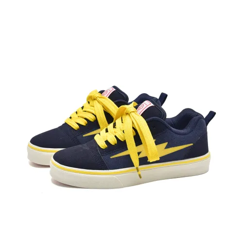 KAAVER OTTO Амортизация Устойчивость к истиранию Дышащие Низкие Кроссовки для скейтбординга Унисекс Темно-синий Желтый