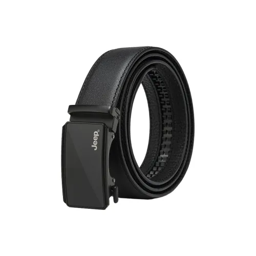 JEEP Ремни из коровьей кожи с текстурой мужские черные с узором "личи" ширина 3,5 см