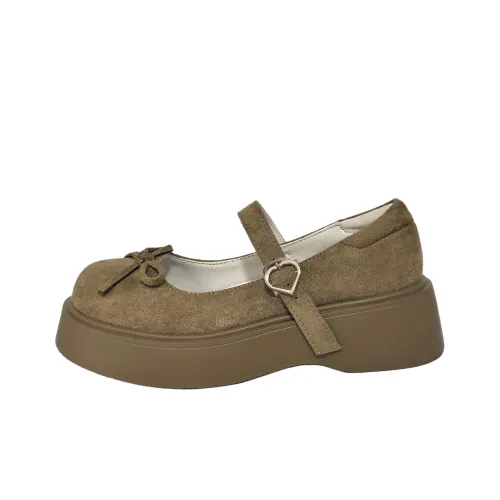 Wuji Мода Легкий Винтаж Французский Маленький Увеличение Высоты Платформа Без Подкладки Универсальная Обувь Мэри Джейн