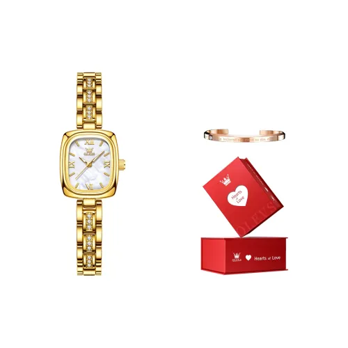 OLEVS Кварцевый механизм Часы Женские Белый циферблат