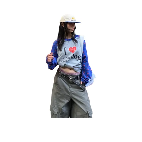 UPWARD LAB Меланжевый Серый Синий Унисекс Свитшоты