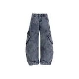 Синие шаровары с эффектом тумана