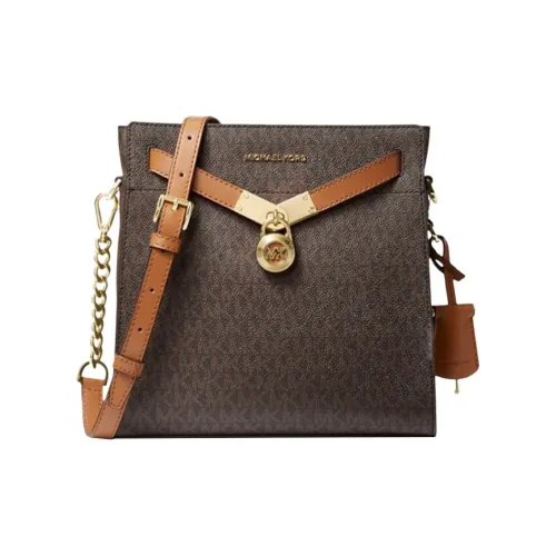 MICHAEL KORS Nouveau Hamilton с кожаными вставками курьерская сумка сумка через плечо большая женская желудево-коричневый