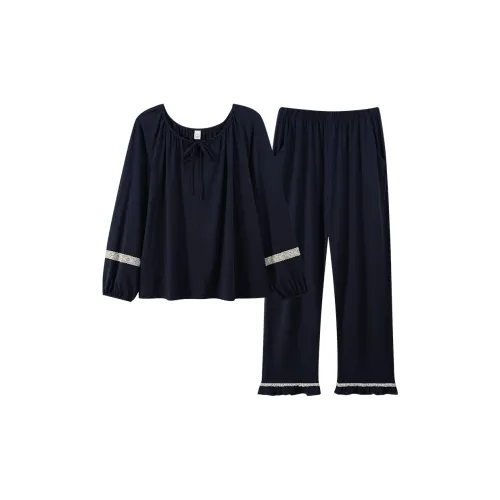 Sha Qian Пижамный комплект женский королевский синий