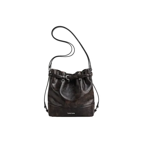 TOUTOU Сумка через плечо из синтетической кожи стандартная женская шоколадного цвета