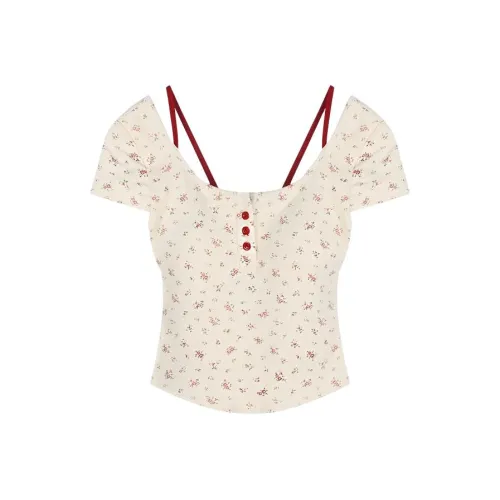 TIBINB Абрикос Женские Короткие Топы