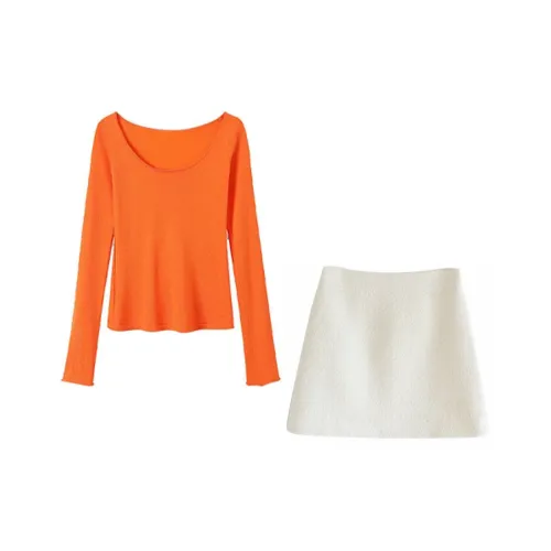 MARIE·COCO Апельсин Топ+Юбка Женские Комплекты с Юбкой