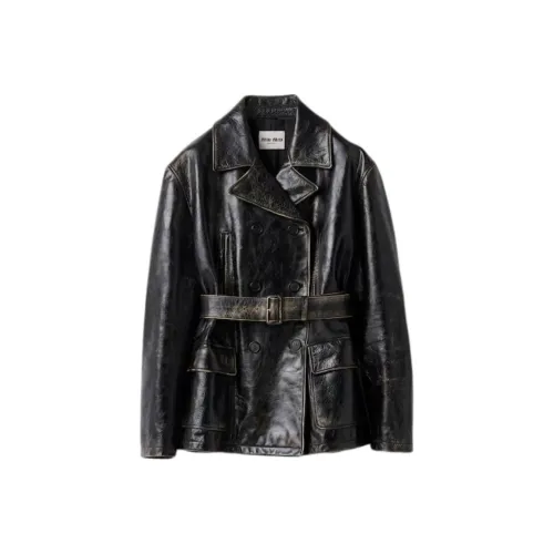MIU MIU Черные Женские Кожаные Куртки
