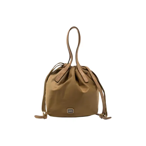 KHAITE Нейлон с Телячьей Кожей Ведрообразная Сумка Женская Хаки Зеленая