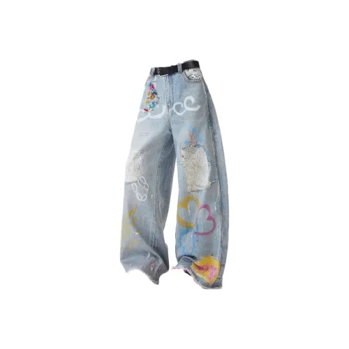 PANDA ADEVIL x PANDA ADEVIL Осенние Джинсы Унисекс