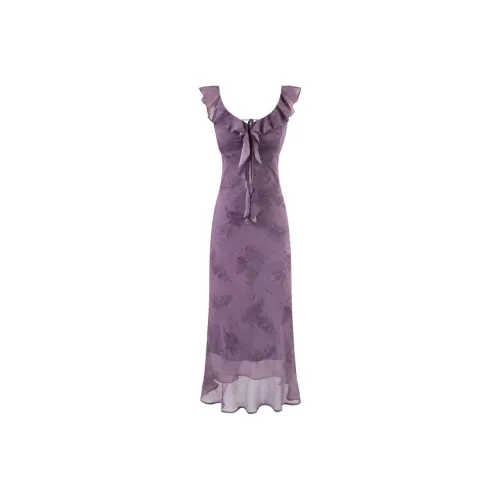 DITB Фиолетовые Женские Платья без Рукавов