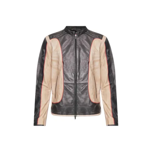 DIESEL Бежевый Мужская Кожаная Куртка
