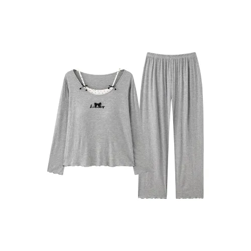Qian Rise Серый Женский Пижамный Комплект